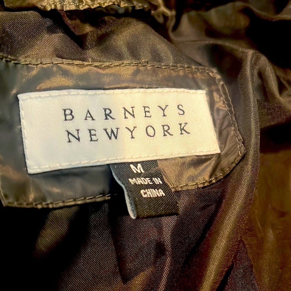 NWOT Barney’s NY Winter Jacket, Men’s M, Dark Olive
